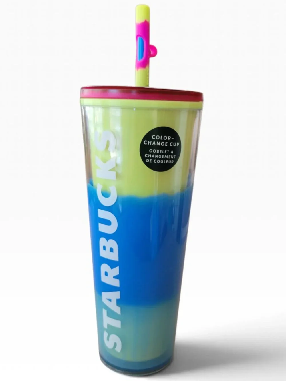 Starbucks 2023 Spring Straw Topper Blue Wave Color-Changing Tumbler (24oz)